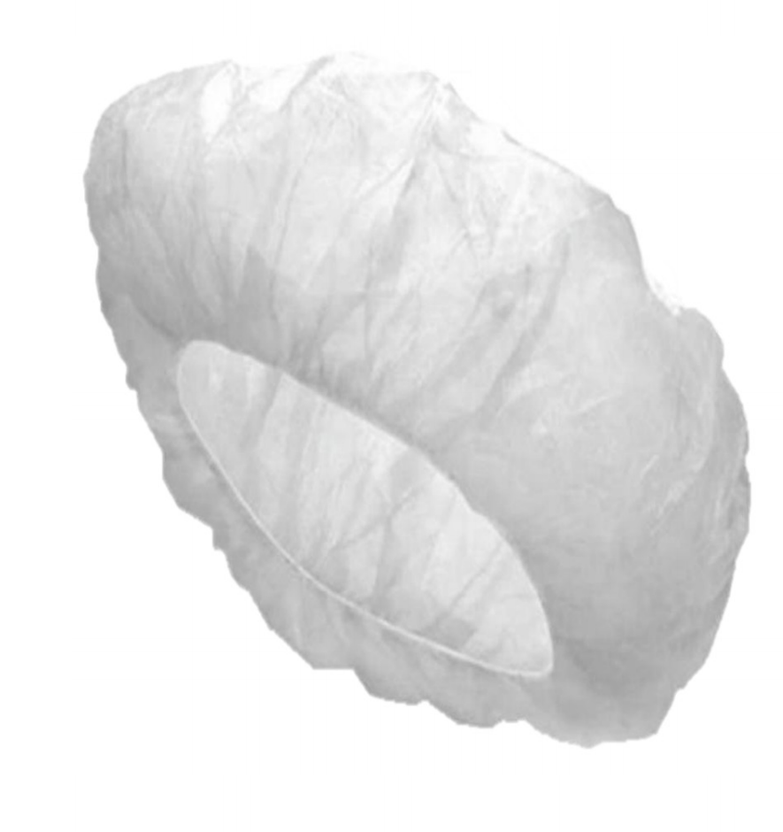 Cofia Desechable Plisada de 21” Blanca