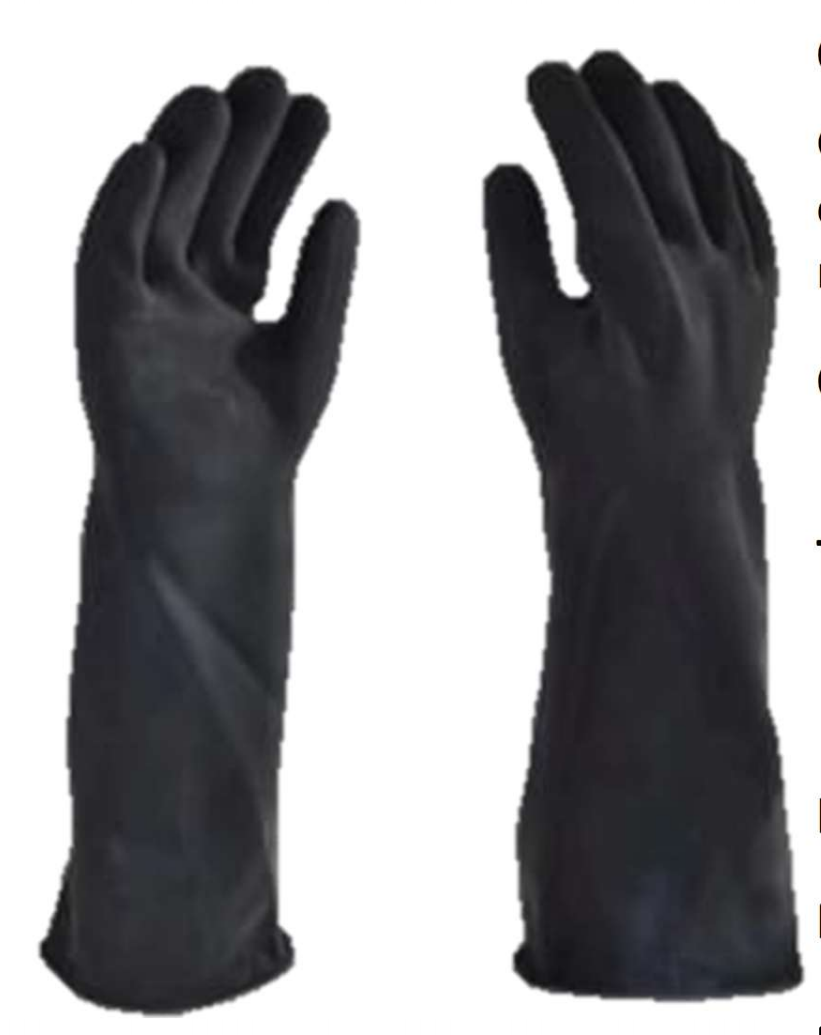 Guante Negro de Látex de 18" Contra Ácidos