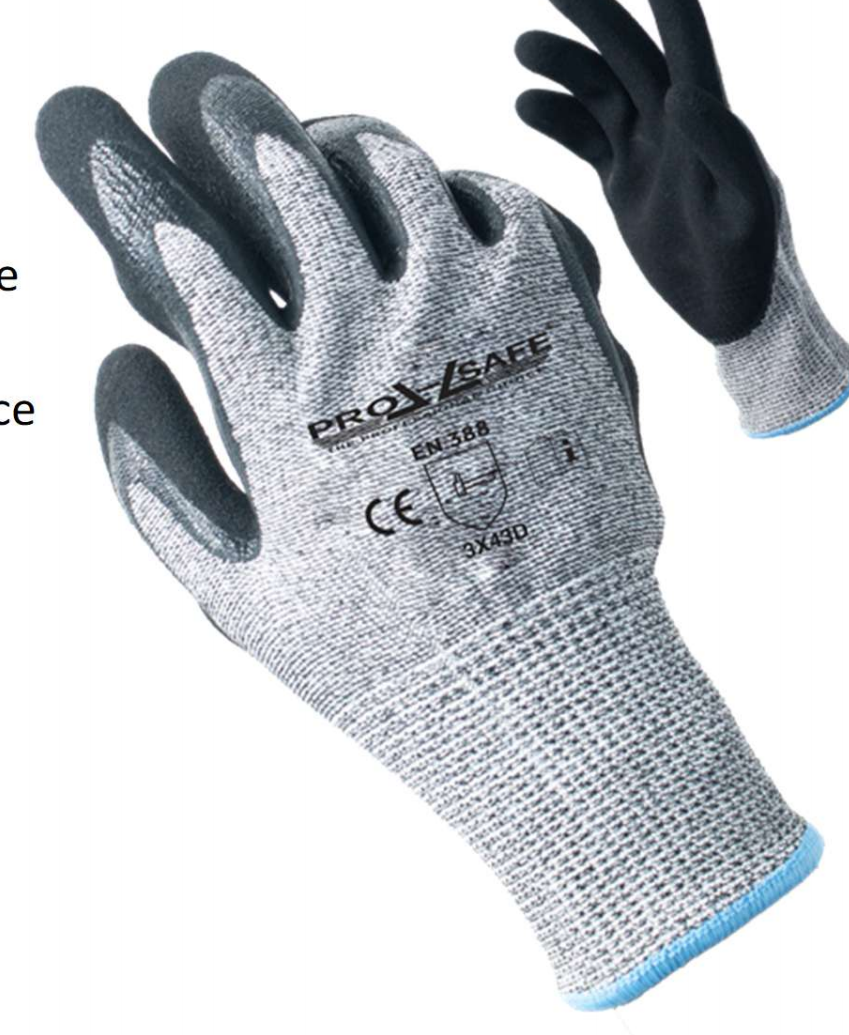 Guante Anticorte N5 Recubierto de Nitrilo Arenoso