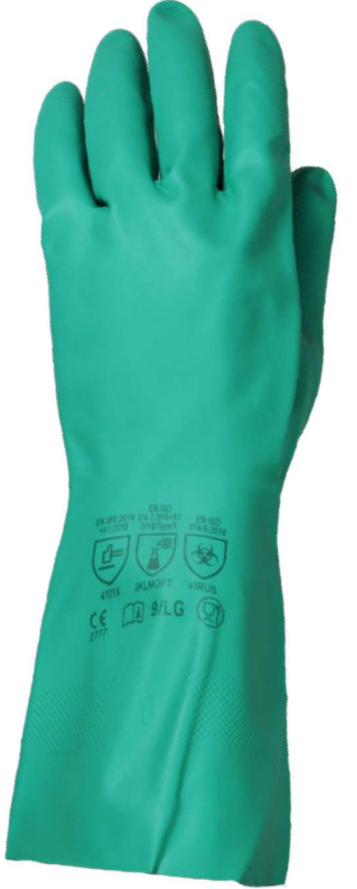 Guante de Nitrilo Verde tipo Solvex