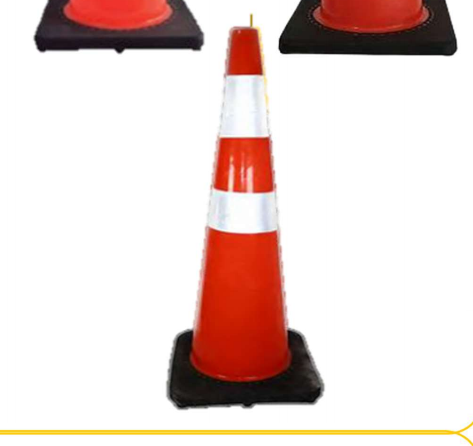 Cono de Señalamiento de 91 cm de Alto B/N